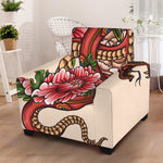 Japanese Snake Tattoo Print Armchair Slipcover