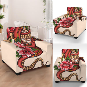 Japanese Snake Tattoo Print Armchair Slipcover