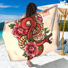 Japanese Snake Tattoo Print Beach Sarong Wrap