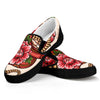 Japanese Snake Tattoo Print Black Slip On Shoes