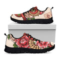 Japanese Snake Tattoo Print Black Running Shoes