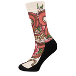 Japanese Snake Tattoo Print Crew Socks