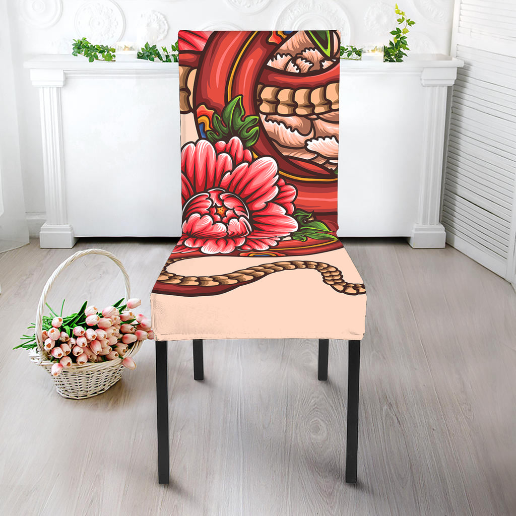 Japanese Snake Tattoo Print Dining Chair Slipcover