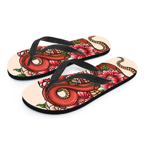 Japanese Snake Tattoo Print Flip Flops