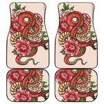Japanese Snake Tattoo Print Front and Back Car Floor Mats