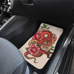 Japanese Snake Tattoo Print Front and Back Car Floor Mats