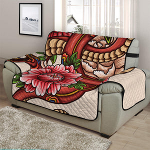 Japanese Snake Tattoo Print Half Sofa Protector