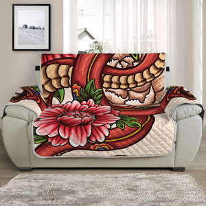 Japanese Snake Tattoo Print Half Sofa Protector