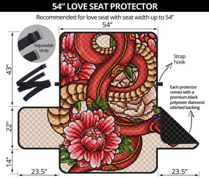 Japanese Snake Tattoo Print Loveseat Protector