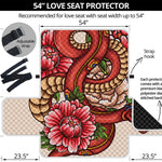 Japanese Snake Tattoo Print Loveseat Protector