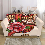 Japanese Snake Tattoo Print Loveseat Slipcover