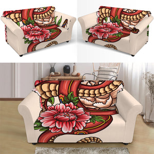 Japanese Snake Tattoo Print Loveseat Slipcover