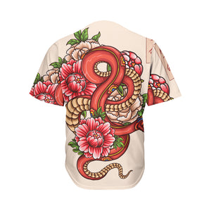 Japanese Snake Tattoo Print Men's Baseball Jersey