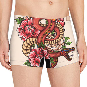 Japanese Snake Tattoo Print Men's Boxer Briefs