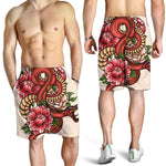 Japanese Snake Tattoo Print Men's Shorts
