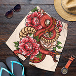 Japanese Snake Tattoo Print Men's Shorts