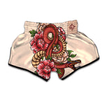 Japanese Snake Tattoo Print Muay Thai Boxing Shorts