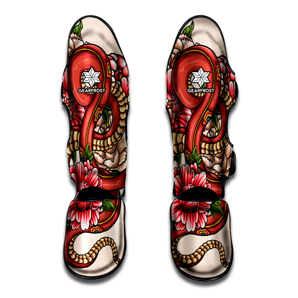 Japanese Snake Tattoo Print Muay Thai Shin Guard