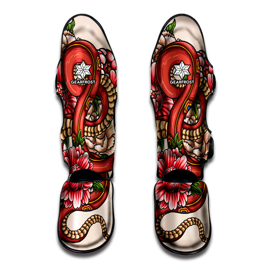 Japanese Snake Tattoo Print Muay Thai Shin Guard