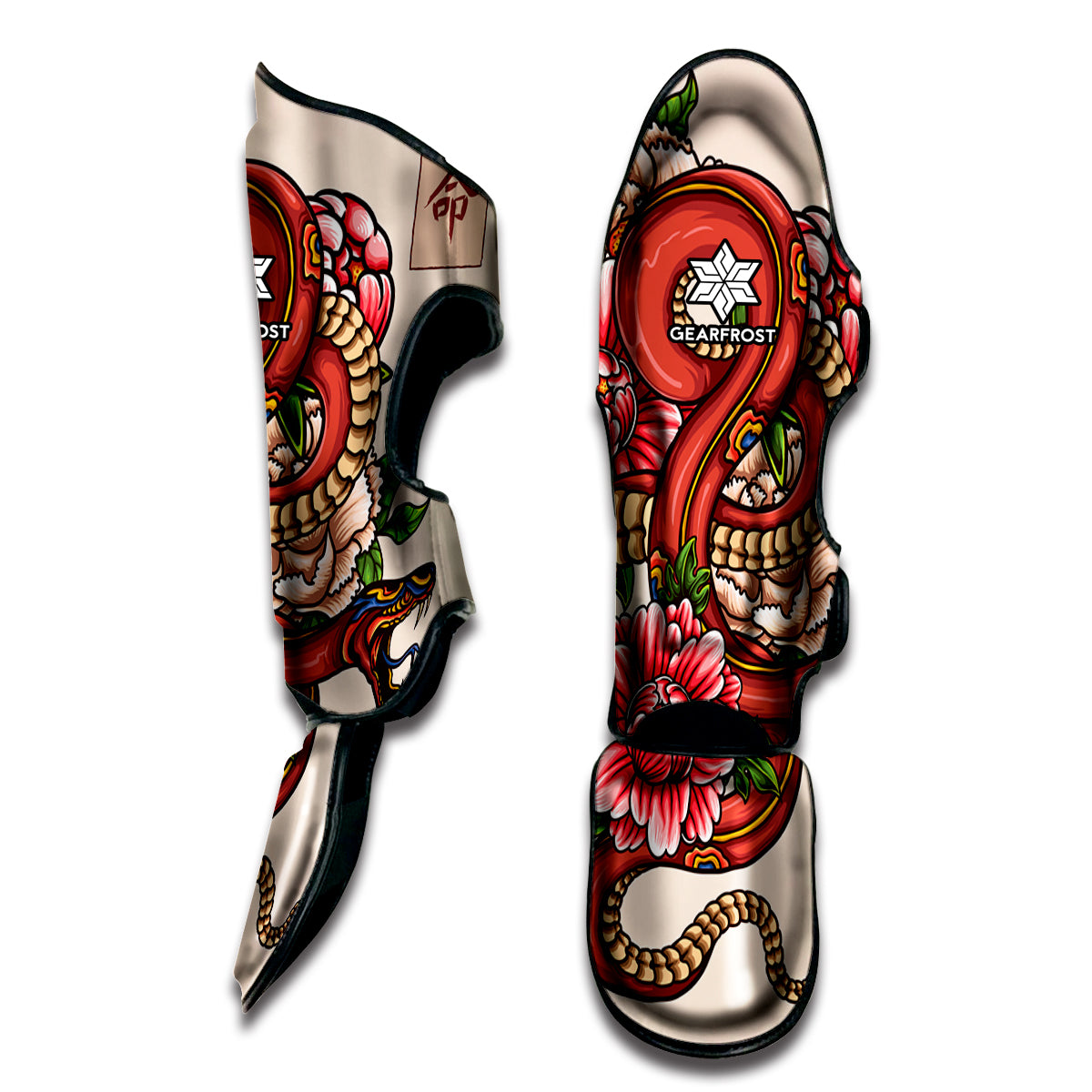 Japanese Snake Tattoo Print Muay Thai Shin Guard