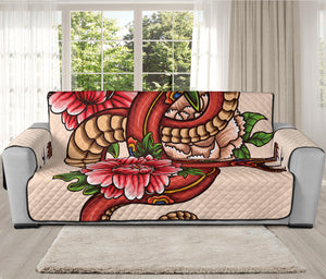 Japanese Snake Tattoo Print Oversized Sofa Protector