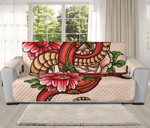 Japanese Snake Tattoo Print Oversized Sofa Protector