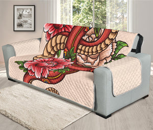 Japanese Snake Tattoo Print Oversized Sofa Protector