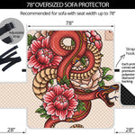 Japanese Snake Tattoo Print Oversized Sofa Protector