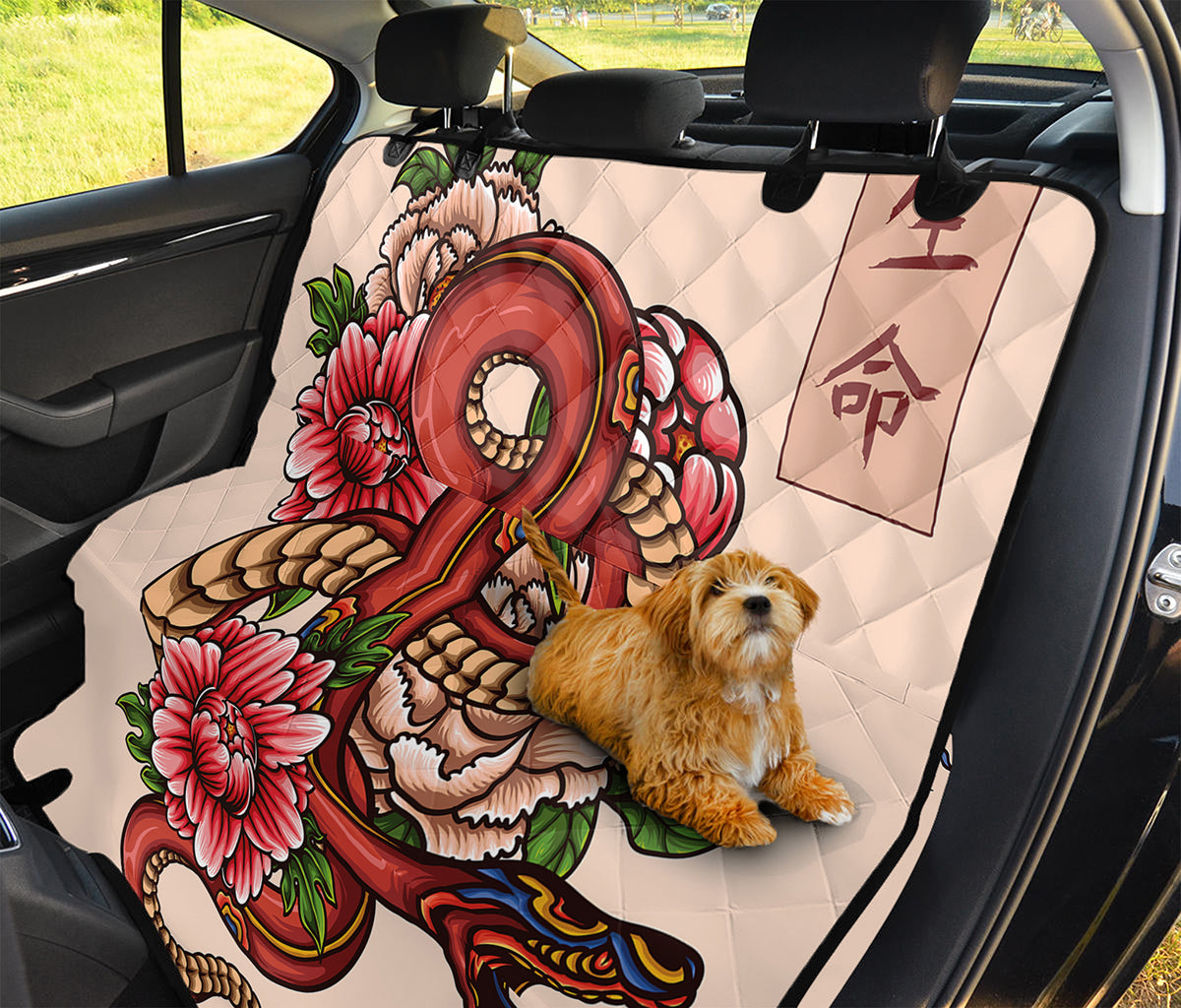 Japanese Snake Tattoo Print Pet Car Back Seat Cover