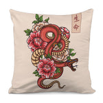 Japanese Snake Tattoo Print Pillow Cover