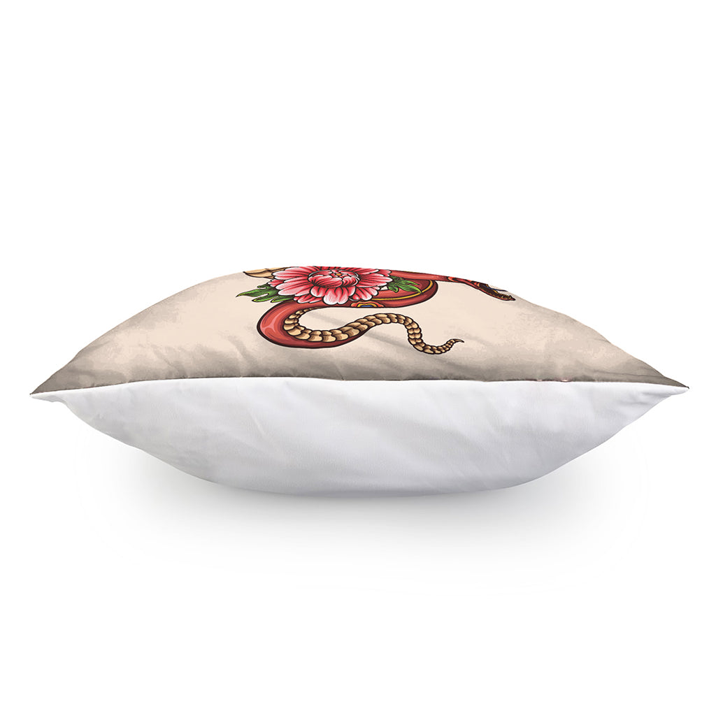 Japanese Snake Tattoo Print Pillow Cover