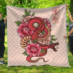 Japanese Snake Tattoo Print Quilt