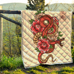 Japanese Snake Tattoo Print Quilt