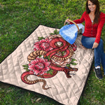 Japanese Snake Tattoo Print Quilt