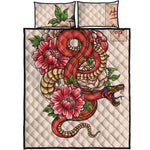 Japanese Snake Tattoo Print Quilt Bed Set