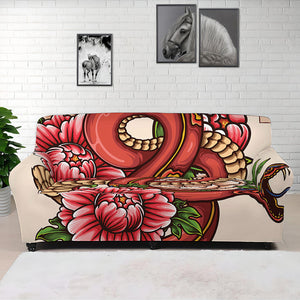 Japanese Snake Tattoo Print Sofa Cover