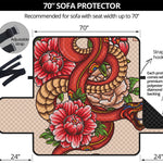 Japanese Snake Tattoo Print Sofa Protector