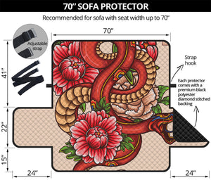 Japanese Snake Tattoo Print Sofa Protector