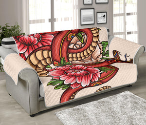 Japanese Snake Tattoo Print Sofa Protector