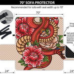 Japanese Snake Tattoo Print Sofa Protector