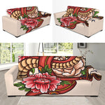 Japanese Snake Tattoo Print Sofa Slipcover