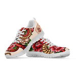Japanese Snake Tattoo Print White Sneakers