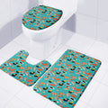 Japanese Sushi And Rolls Pattern Print 3 Piece Bath Mat Set