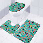 Japanese Sushi And Rolls Pattern Print 3 Piece Bath Mat Set