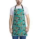 Japanese Sushi And Rolls Pattern Print Apron