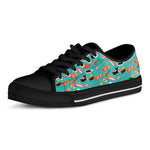 Japanese Sushi And Rolls Pattern Print Black Low Top Shoes