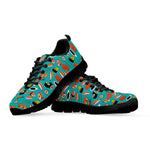 Japanese Sushi And Rolls Pattern Print Black Sneakers