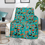 Japanese Sushi And Rolls Pattern Print Blanket