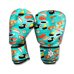 Japanese Sushi And Rolls Pattern Print Boxing Gloves