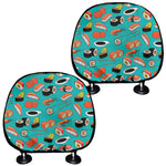 Japanese Sushi And Rolls Pattern Print Car Headrest Covers
